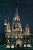 Barcelone, Catedral La Seu, Facade de nuit (1)